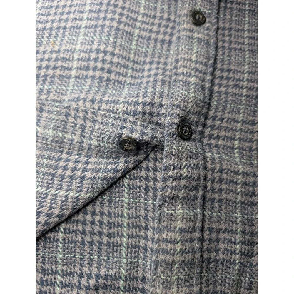 The North Face Mens 100% Cotton Flannel Shirt Micro‎ Check Purple/ Blue Small